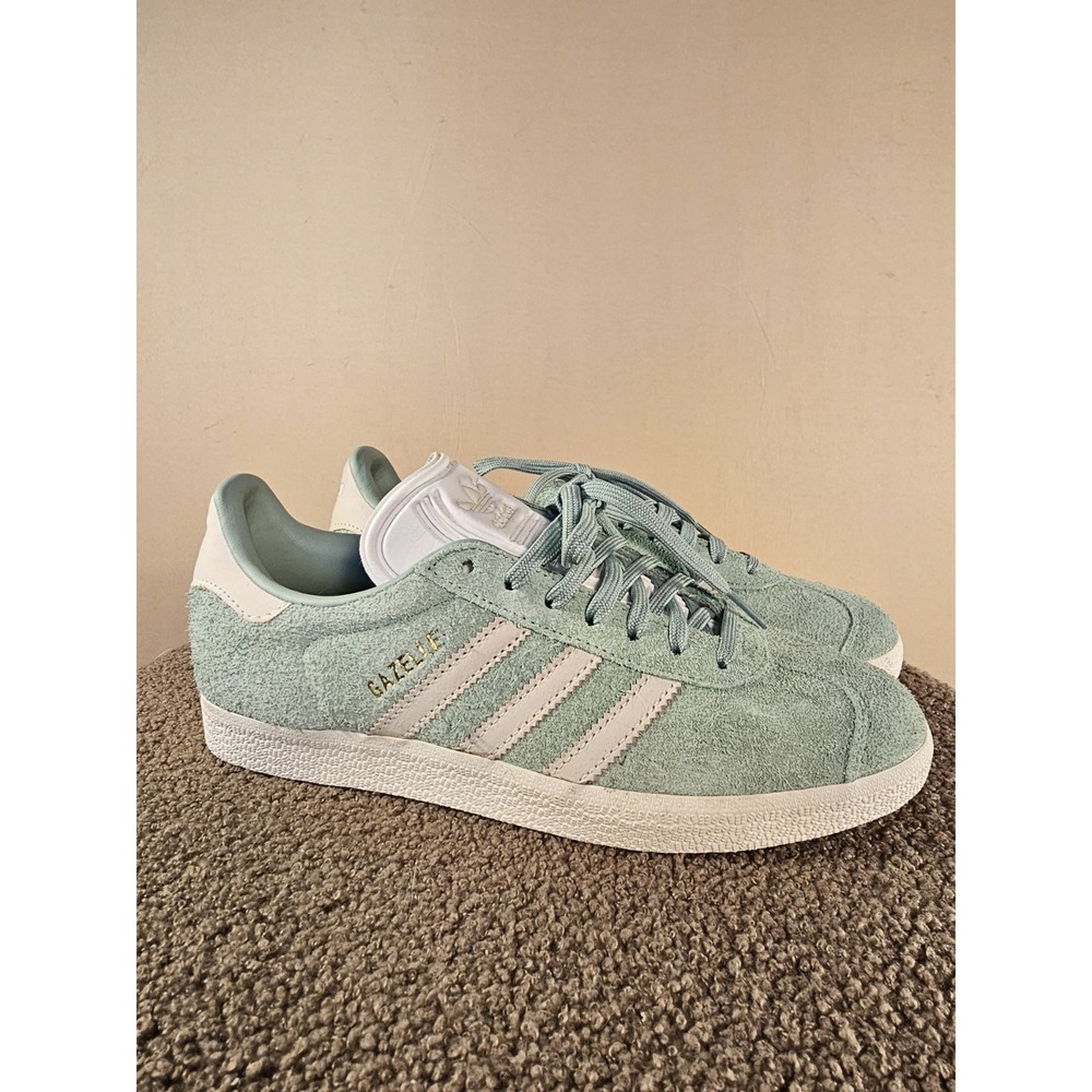 adidas Gazelle JQ3902 Womens 7 Mint Green Suede White Sneakers Shoes